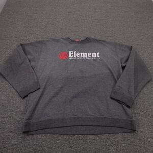 Vintage Element Sweatshirt Mens XL Gray Logo Graphic Fleece Skateboarding Y2K